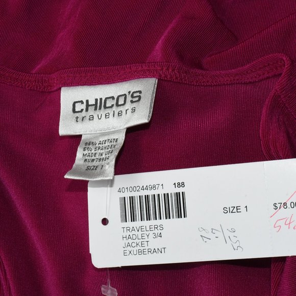 Chico's Hadley Jacket/Cover Top NWT - Picture 3 of 3